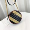 Best Replicas Bags - Gucci GG Marmont Mini Round Shoulder Bag - Beige/Black Replica Shop For Best Louis Vuitton LV Replica Bags With Cheap Price