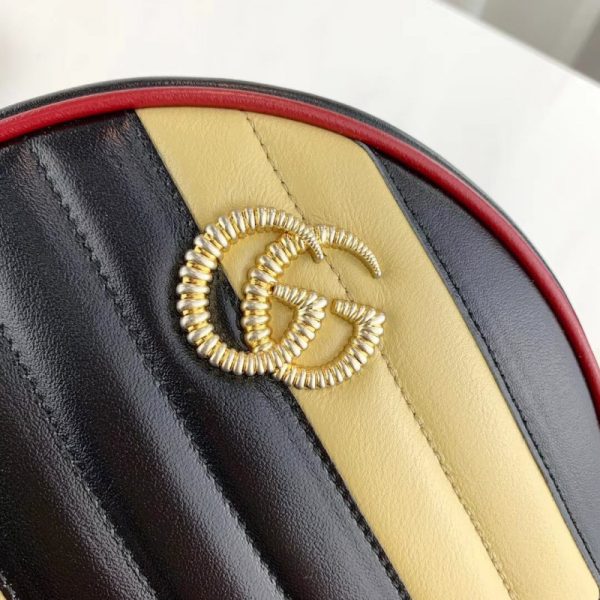 Gucci GG Marmont Mini Round Shoulder Bag - Beige/Black Replica - Image 7
