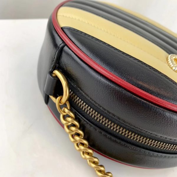 Gucci GG Marmont Mini Round Shoulder Bag - Beige/Black Replica - Image 8