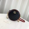 Best Replicas Bags - Replica Gucci GG Marmont Mini Round Black Shoulder Bag Shop For Best Louis Vuitton LV Replica Bags With Cheap Price