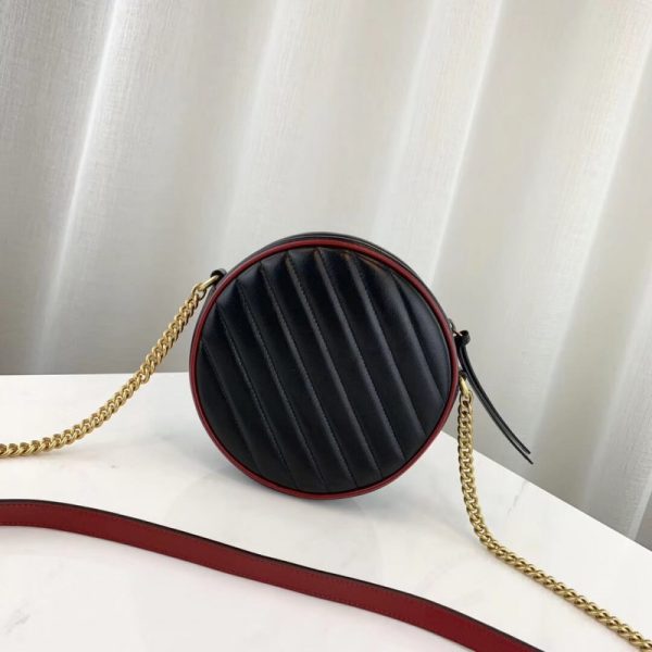 Replica Gucci GG Marmont Mini Round Black Shoulder Bag - Image 3