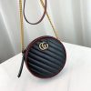 Best Replicas Bags - Replica Gucci GG Marmont Mini Round Black Shoulder Bag Shop For Best Louis Vuitton LV Replica Bags With Cheap Price