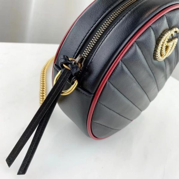 Replica Gucci GG Marmont Mini Round Black Shoulder Bag - Image 6