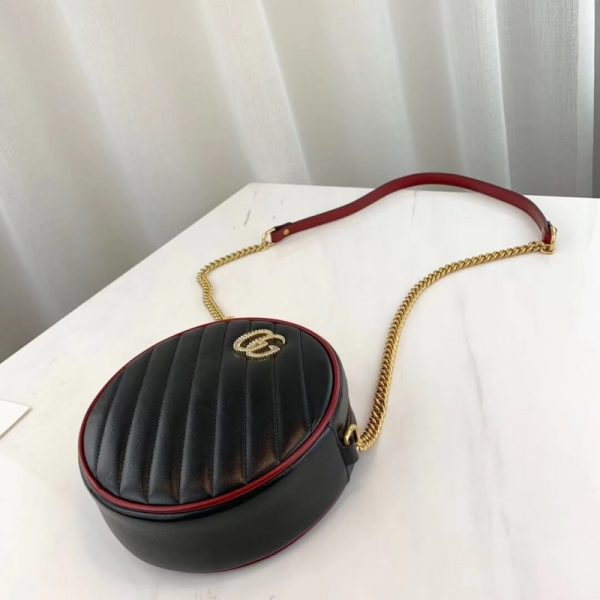 Replica Gucci GG Marmont Mini Round Black Shoulder Bag - Image 7