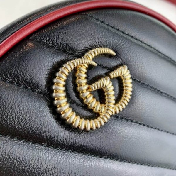 Replica Gucci GG Marmont Mini Round Black Shoulder Bag - Image 8