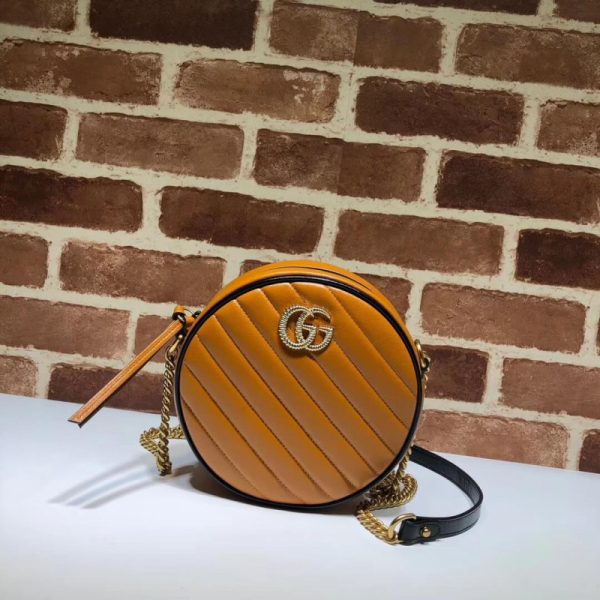Replica Gucci GG Marmont Mini Round Shoulder Bag in Cognac - Image 2