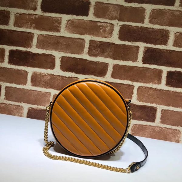 Replica Gucci GG Marmont Mini Round Shoulder Bag in Cognac - Image 4