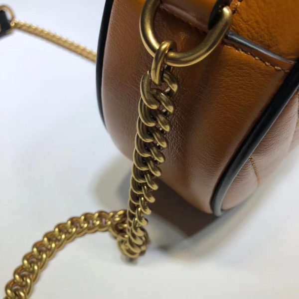 Replica Gucci GG Marmont Mini Round Shoulder Bag in Cognac - Image 6