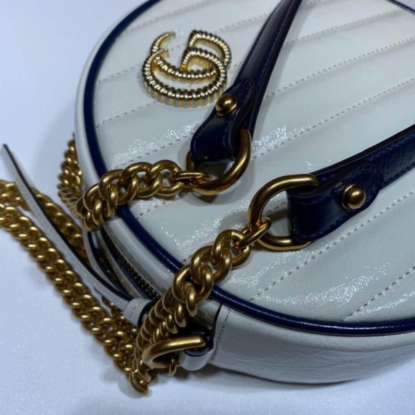 Replica Gucci GG Marmont Round Mini Bag - White - Image 7