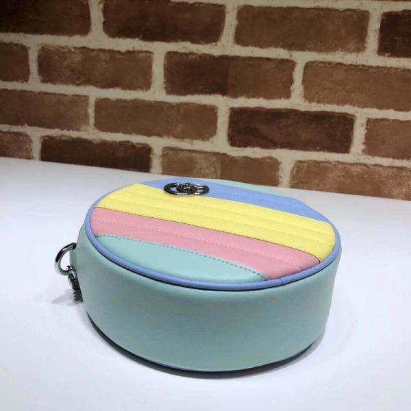 Gucci GG Marmont Mini Round Shoulder Bag - Pastel Rainbow - Image 5