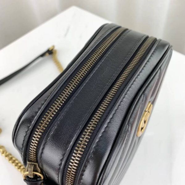 Replica Gucci GG Marmont Mini Shoulder Bag in Black - Image 5