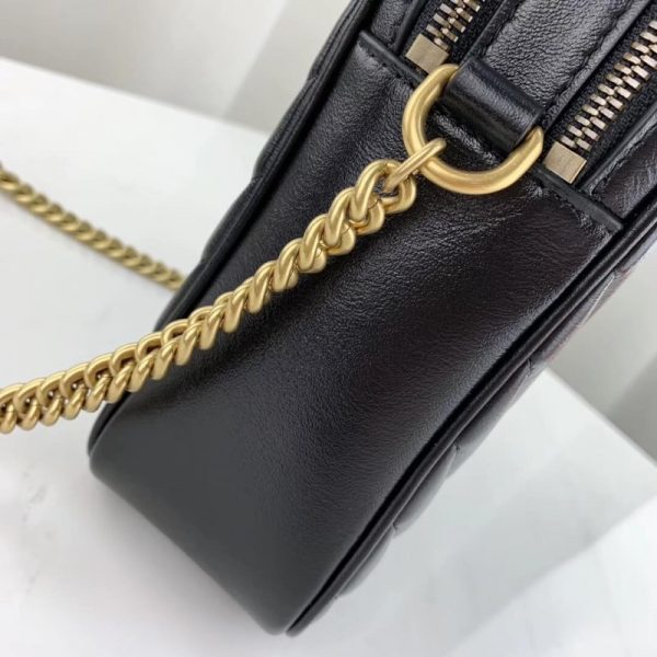 Replica Gucci GG Marmont Mini Shoulder Bag in Black - Image 7