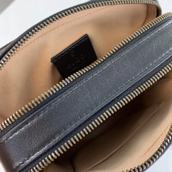 Replica Gucci GG Marmont Mini Shoulder Bag in Black - Image 10