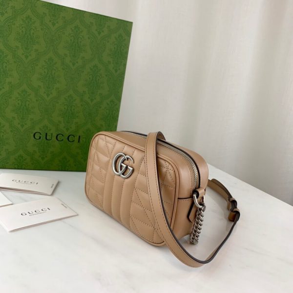 Replica Gucci GG Marmont Mini Shoulder Bag in Black - Image 2