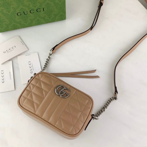 Replica Gucci GG Marmont Mini Shoulder Bag in Black - Image 8