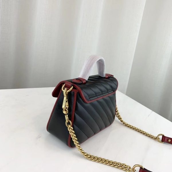 Gucci GG Marmont Mini Top Handle Bag - Black Replica - Image 4