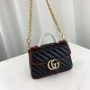 Best Replicas Bags - Gucci GG Marmont Mini Top Handle Bag - Black Replica Shop For Best Louis Vuitton LV Replica Bags With Cheap Price