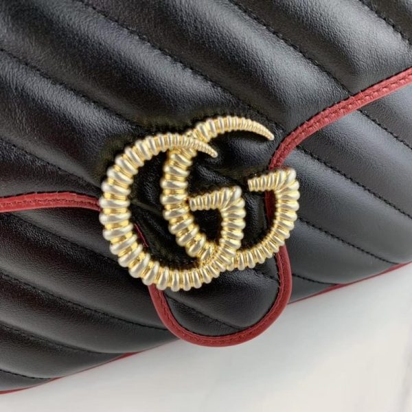 Gucci GG Marmont Mini Top Handle Bag - Black Replica - Image 8