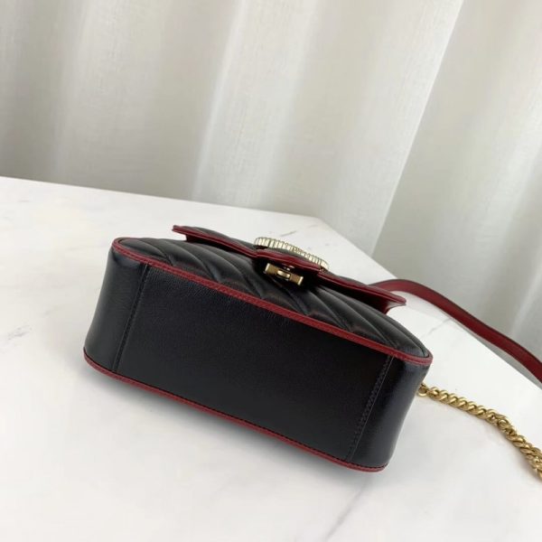 Gucci GG Marmont Mini Top Handle Bag - Black Replica - Image 9