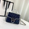 Best Replicas Bags - Replica Gucci GG Marmont Mini Top Handle Bag in Blue Shop For Best Louis Vuitton LV Replica Bags With Cheap Price