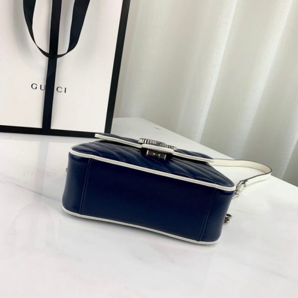 Replica Gucci GG Marmont Mini Top Handle Bag in Blue - Image 7