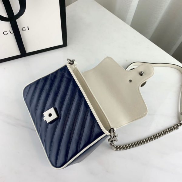 Replica Gucci GG Marmont Mini Top Handle Bag in Blue - Image 8