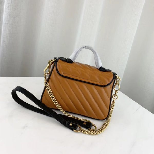 Gucci GG Marmont Mini Top Handle Bag - Cognac 583571 - Image 2