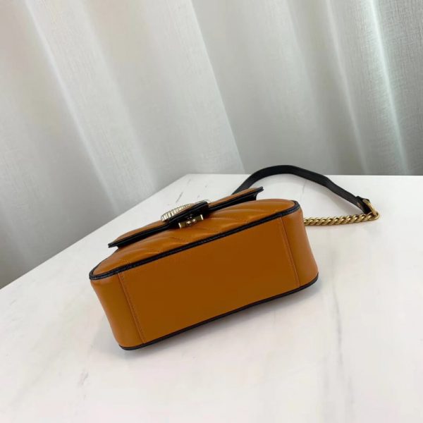 Gucci GG Marmont Mini Top Handle Bag - Cognac 583571 - Image 4