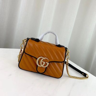 Gucci GG Marmont Mini Top Handle Bag - Cognac 583571