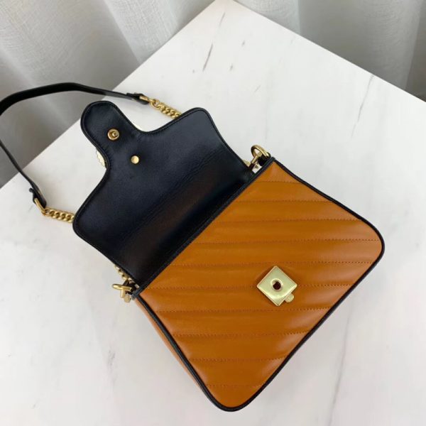Gucci GG Marmont Mini Top Handle Bag - Cognac 583571 - Image 6