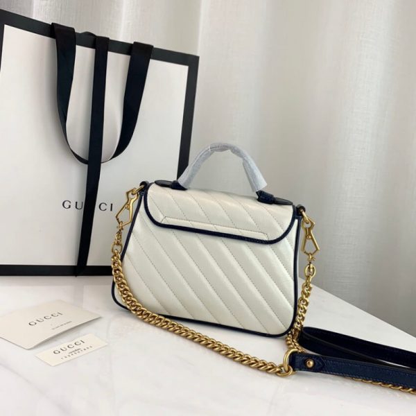 Gucci GG Marmont Mini Top Handle Bag - White Replica - Image 4