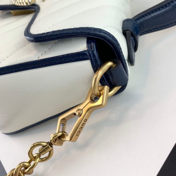 Gucci GG Marmont Mini Top Handle Bag - White Replica - Image 9