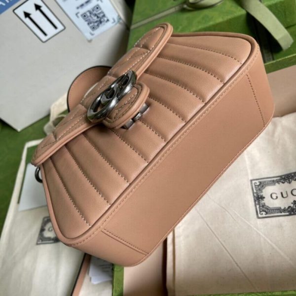Replica Gucci GG Marmont Rose Beige Mini Leather Bag - Image 5