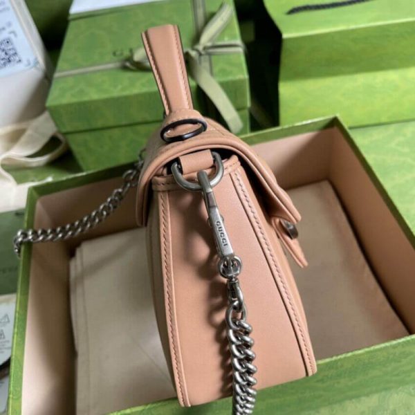 Replica Gucci GG Marmont Rose Beige Mini Leather Bag - Image 6
