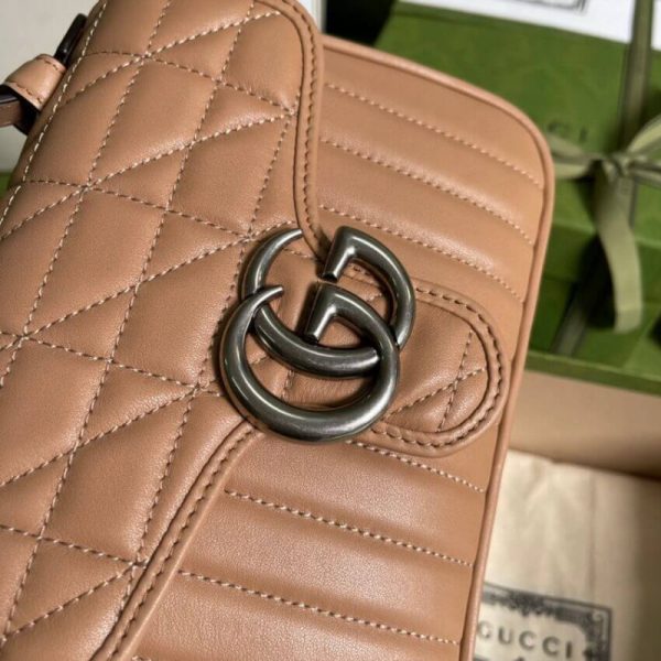 Replica Gucci GG Marmont Rose Beige Mini Leather Bag - Image 7