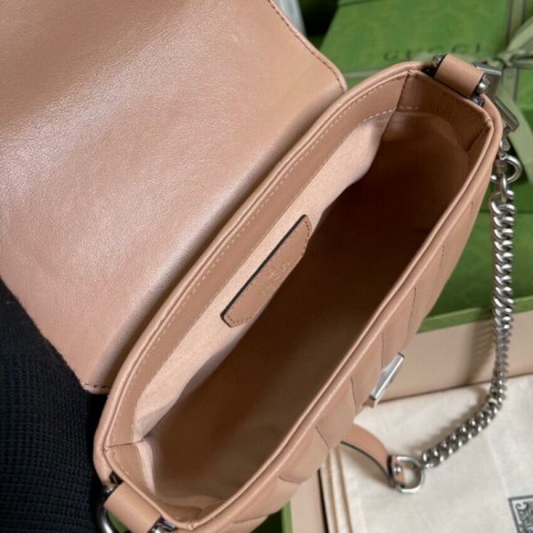 Replica Gucci GG Marmont Rose Beige Mini Leather Bag - Image 9