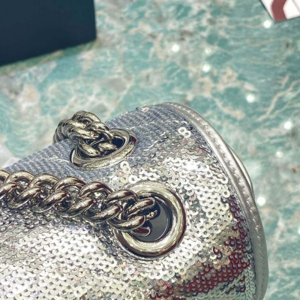 Authentic-Style Gucci GG Marmont Sequin Shoulder Bag - Image 7
