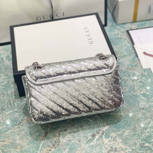 Authentic-Style Gucci GG Marmont Sequin Shoulder Bag - Image 8