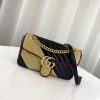 Best Replicas Bags - Replica Gucci GG Marmont Small Shoulder Bag Beige/Black Shop For Best Louis Vuitton LV Replica Bags With Cheap Price