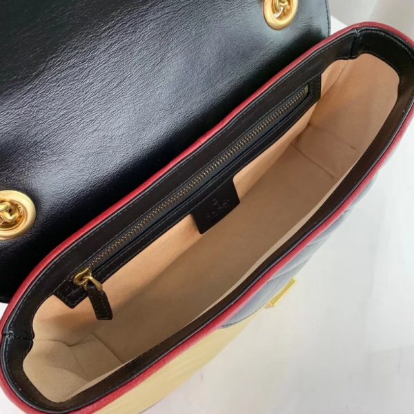 Replica Gucci GG Marmont Small Shoulder Bag Beige/Black - Image 9