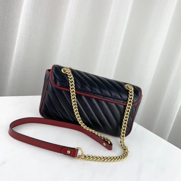 Gucci GG Marmont Small Shoulder Bag - Black Replica - Image 3