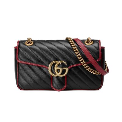 Gucci GG Marmont Small Shoulder Bag - Black Replica