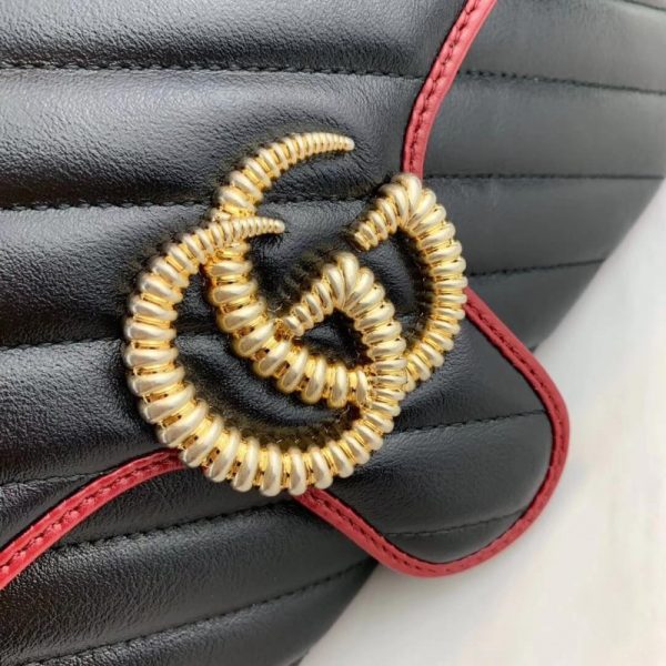 Gucci GG Marmont Small Shoulder Bag - Black Replica - Image 7