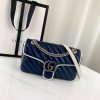 Best Replicas Bags - Replica Gucci GG Marmont Small Shoulder Bag in Blue Shop For Best Louis Vuitton LV Replica Bags With Cheap Price