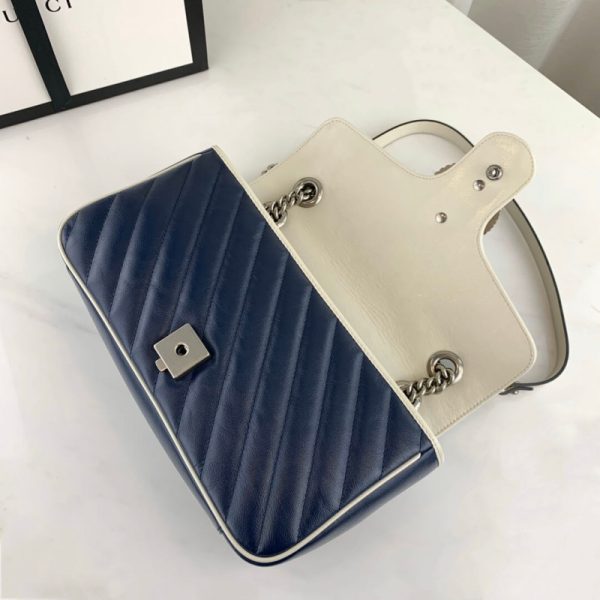 Replica Gucci GG Marmont Small Shoulder Bag in Blue - Image 5