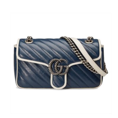 Replica Gucci GG Marmont Small Shoulder Bag in Blue