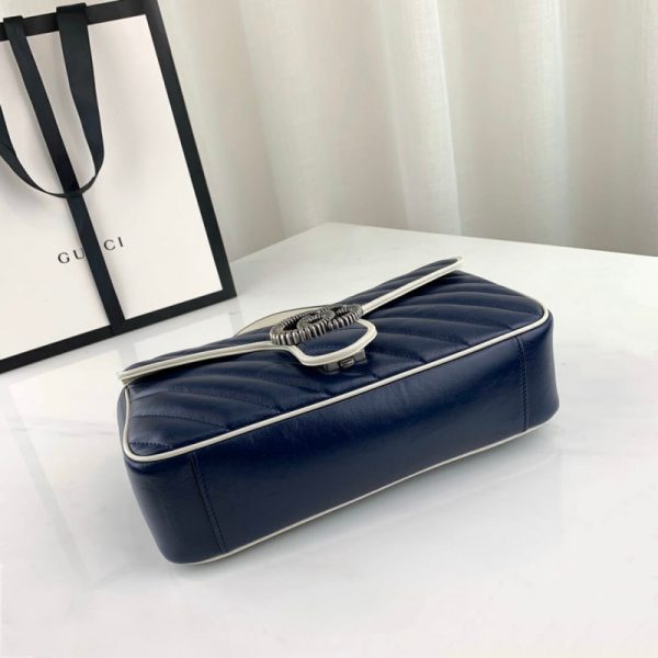 Replica Gucci GG Marmont Small Shoulder Bag in Blue - Image 6