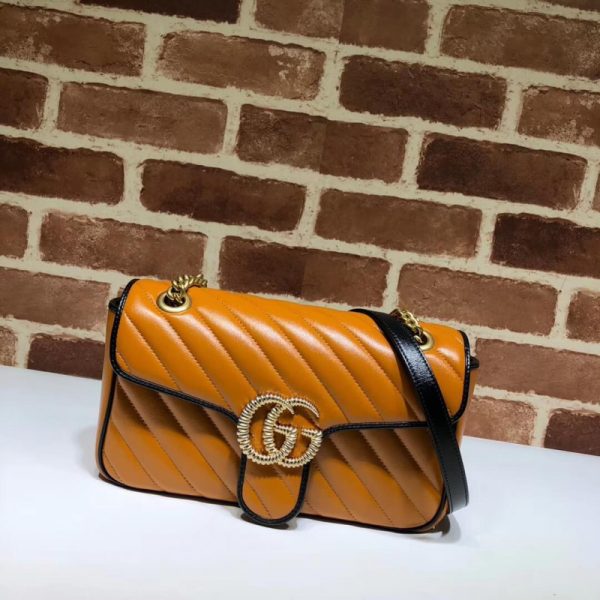 Replica Gucci GG Marmont Small Shoulder Bag in Cognac - Image 2