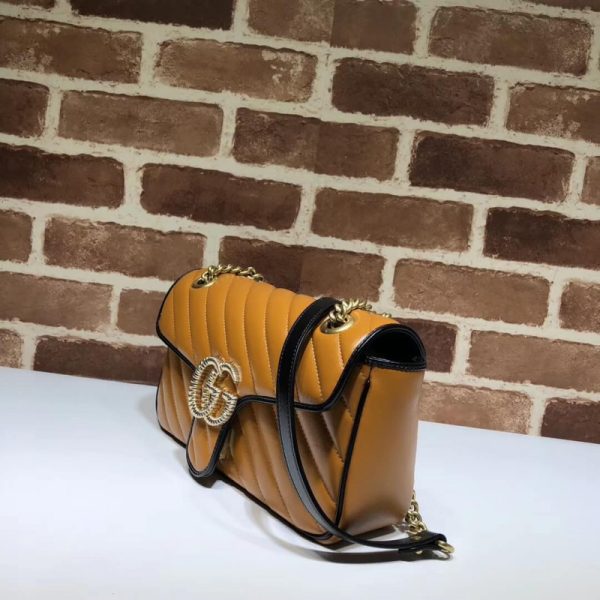 Replica Gucci GG Marmont Small Shoulder Bag in Cognac - Image 3