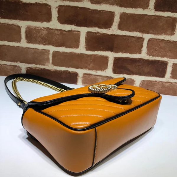 Replica Gucci GG Marmont Small Shoulder Bag in Cognac - Image 5